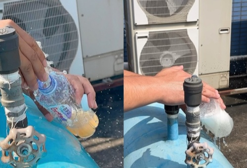 循環水主管道清洗前后對比
